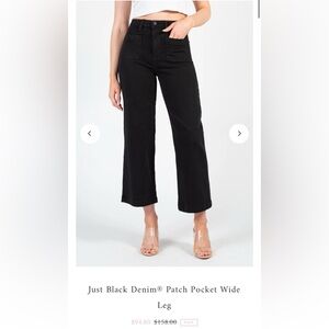 Just Black Denim Patch Pocket Wide Leg (P38362)